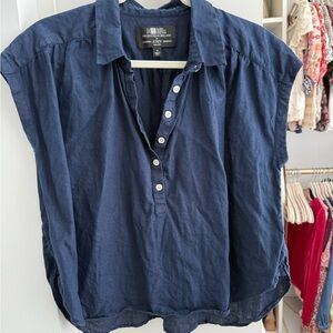 J. Crew Women's Navy Button Down Shirt